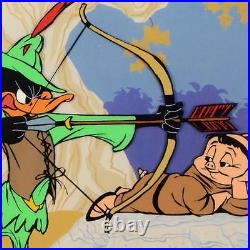 CHUCK JONES Hand Signed Animation Cel ROBIN HOOD Daffy Duck Porky Pig COA Bugs