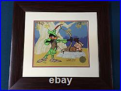 CHUCK JONES Hand Signed Animation Cel ROBIN HOOD Daffy Duck Porky Pig COA Bugs