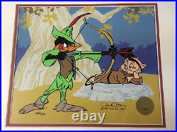 CHUCK JONES Hand Signed Animation Cel ROBIN HOOD Daffy Duck Porky Pig COA Bugs