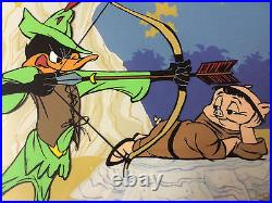 CHUCK JONES Hand Signed Animation Cel ROBIN HOOD Daffy Duck Porky Pig COA Bugs