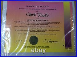 CHUCK JONES Hand Signed Animation Cel ROBIN HOOD Daffy Duck Porky Pig COA Bugs
