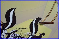 CHUCK JONES KITTY CATCH ANIMATION CEL SIGNED #156/500 WithCOA PEPE LE PEW