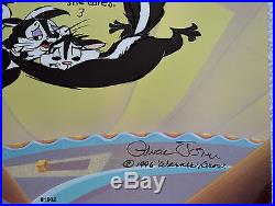 CHUCK JONES KITTY CATCH ANIMATION CEL SIGNED #156/500 WithCOA PEPE LE PEW
