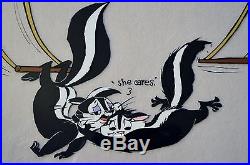 CHUCK JONES KITTY CATCH ANIMATION CEL SIGNED #229/500 WithCOA PEPE LE PEW