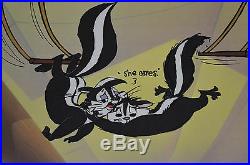 CHUCK JONES KITTY CATCH ANIMATION CEL SIGNED #240/500 WithCOA PEPE LE PEW