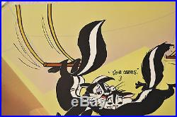 CHUCK JONES KITTY CATCH ANIMATION CEL SIGNED #241/500 WithCOA PEPE LE PEW