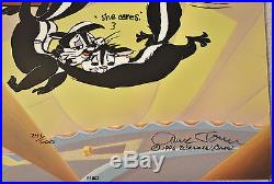 CHUCK JONES KITTY CATCH ANIMATION CEL SIGNED #241/500 WithCOA PEPE LE PEW