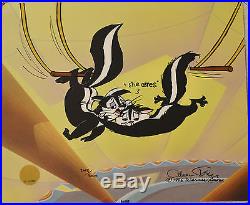 CHUCK JONES KITTY CATCH ANIMATION CEL SIGNED #245/500 WithCOA PEPE LE PEW