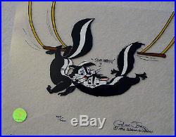 CHUCK JONES KITTY CATCH ANIMATION CEL SIGNED #269/500 WithCOA PEPE LE PEW