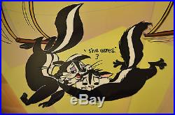 CHUCK JONES KITTY CATCH ANIMATION CEL SIGNED #270/500 WithCOA PEPE LE PEW