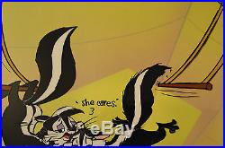 CHUCK JONES KITTY CATCH ANIMATION CEL SIGNED #271/500 WithCOA PEPE LE PEW