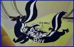 CHUCK JONES KITTY CATCH ANIMATION CEL SIGNED #272/500 WithCOA PEPE LE PEW