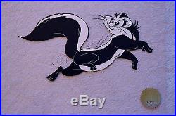 CHUCK JONES LE PURSUIT PEPE LEPEW ANIMATION CELL SIGNED #570/750 WithCOA