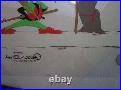 CHUCK JONES LtdEd 443/500 Hand Painted Signed'1.25 Quarter Staff' Animation Cel