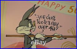CHUCK JONES PEPE LEPEW 50TH BIRTHDAY ANIMATION CEL SIGNED #254/400 WithCOA