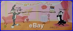 CHUCK JONES PEPE LEPEW 50TH BIRTHDAY ANIMATION CEL SIGNED #358/400 WithCOA
