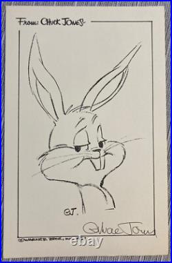 CHUCK JONES Print Hand Signed Autographed 5.5 X 8 WithCOA BUGS BUNNY