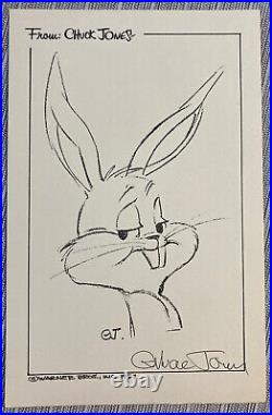 CHUCK JONES Print Hand Signed Autographed 5.5 X 8 WithCOA BUGS BUNNY