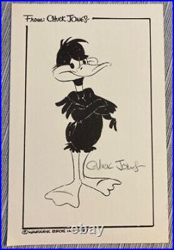CHUCK JONES Print Hand Signed Autographed 5.5 X 8 WithCOA DAFFY DUCK
