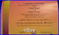 CHUCK JONES SANTA ON TRIAL SIGNED ANIMATION CEL #81/500 WithCOA DAFFY DUCK