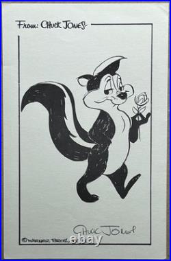 CHUCK JONES-SIGNED Pepe Le Pew PRINT-OSCAR WINNING ANIMATOR-Road Runner+Bugs