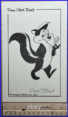 CHUCK JONES-SIGNED Pepe Le Pew PRINT-OSCAR WINNING ANIMATOR-Road Runner+Bugs
