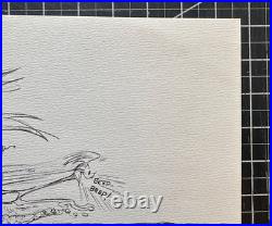 CHUCK JONES SIGNED Warner Bros Paper Holiday Card Print 1975 OH