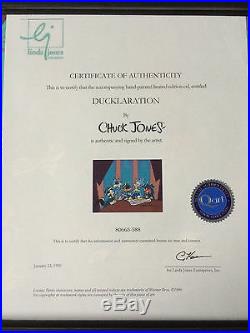 CHUCK JONES Signed Animation Cel Bugs Bunny Daffy Duck Porky PIG Yosemite sam