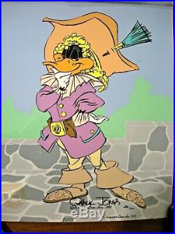 CHUCK JONES Signed Animation Cel Daffy Duck DAFFY CAVALIER COA1988 PERFECT