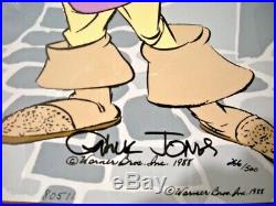 CHUCK JONES Signed Animation Cel Daffy Duck DAFFY CAVALIER COA1988 PERFECT