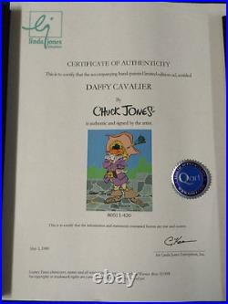 CHUCK JONES Signed Animation Cel Daffy Duck DAFFY CAVALIER COA