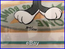 CHUCK JONES Signed Bugs Bunny Smoking Carrot FRAMED LIMITED 1992 Animation Cel