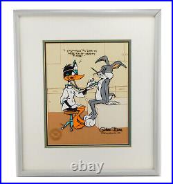 CHUCK JONES Signed Doctor Daffy Duck Bugs Bunny Physician Limited Cel Art