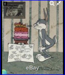 CHUCK JONES Signed Hand Painted Cel Bugs Bunny Carrot Cake LE 46/100 With COA