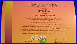CHUCK JONES THE NEUROTIC COYOTE ANIMATION CEL SIGNED/# WithCOA #297/500 DTD 1994