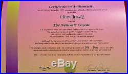 CHUCK JONES THE NEUROTIC COYOTE ANIMATION CEL SIGNED/# WithCOA #318/500 DTD 1994
