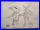 CHUCK JONES drawing and painting on old paper signed stamped vintage