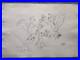 CHUCK JONES drawing and painting on old paper signed stamped vintage