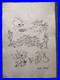 CHUCK JONES drawing and painting on old paper signed stamped vintage