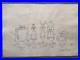 CHUCK JONES drawing and painting on old paper signed stamped vintage