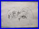 CHUCK JONES drawing and painting on old paper signed stamped vintage