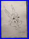 CHUCK JONES drawing and painting on old paper signed stamped vintage
