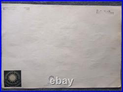 CHUCK JONES drawing and painting on old paper signed stamped vintage