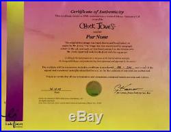 CHUCK JONES signed Daffy Duck PAR NONE Animation Cel LE # /240 WARNER BROS COA