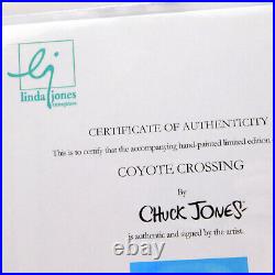 COYOTE CROSSING Chuck Jones Cel Signed Limited Edition Art Wile Bugs Bunny