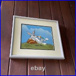 Chuck Jones 1980s Bugs Bunny Animation Cel Signed Vtg Warner Bros Art Cartoon