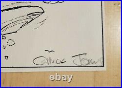 Chuck Jones 1987 Warner Bros Hand Signed 5 X 7.5 Wile E Coyote Sketch Card