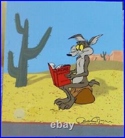 Chuck Jones Acme Catalogue Hand Signed painted Looney Tunes Coyote Sericel COA