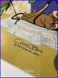 Chuck Jones Animation Cel Autograph Daffy Duck Bow & Error Daffy Porky Pig I15