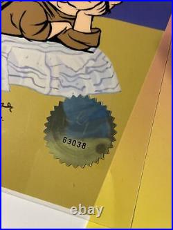 Chuck Jones Animation Cel Autograph Daffy Duck Bow & Error Daffy Porky Pig I15